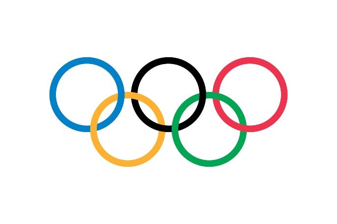 Olympics logo against a white background.